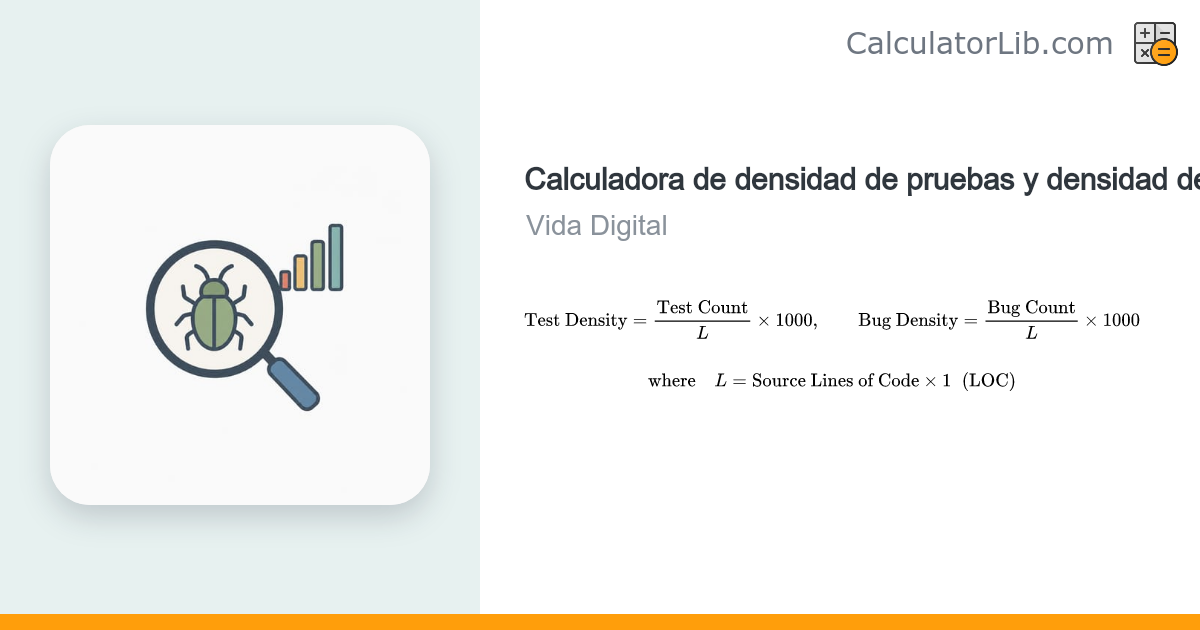 Calculadora de densidad de pruebas y densidad de defectos - CalculatorLib