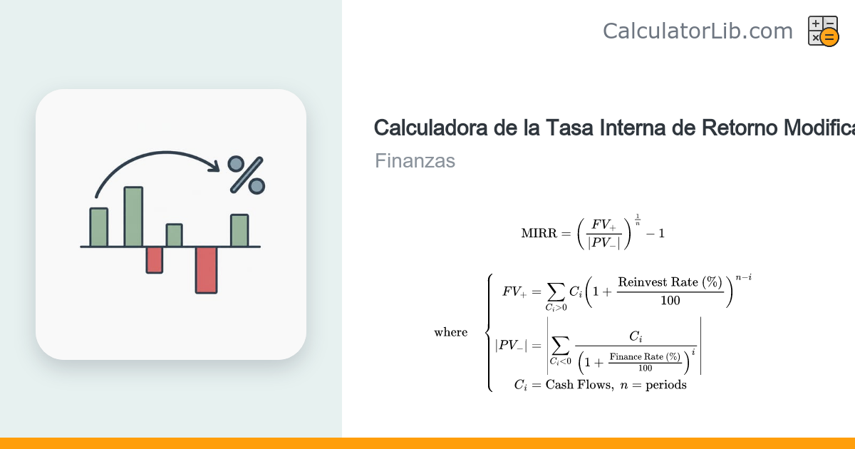 Calculadora de TIR Modificada (MIRR) – Tasa Interna de Retorno ...