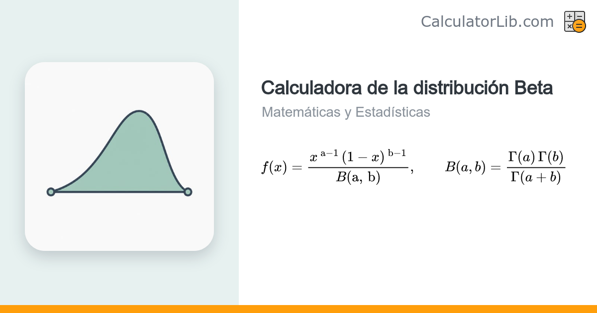 Calculadora de la distribución Beta (PDF, CDF y gráfica) - CalculatorLib