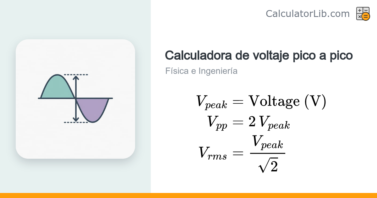 Calculadora de voltaje pico a pico | Vpp, Vpico y Vrms - CalculatorLib