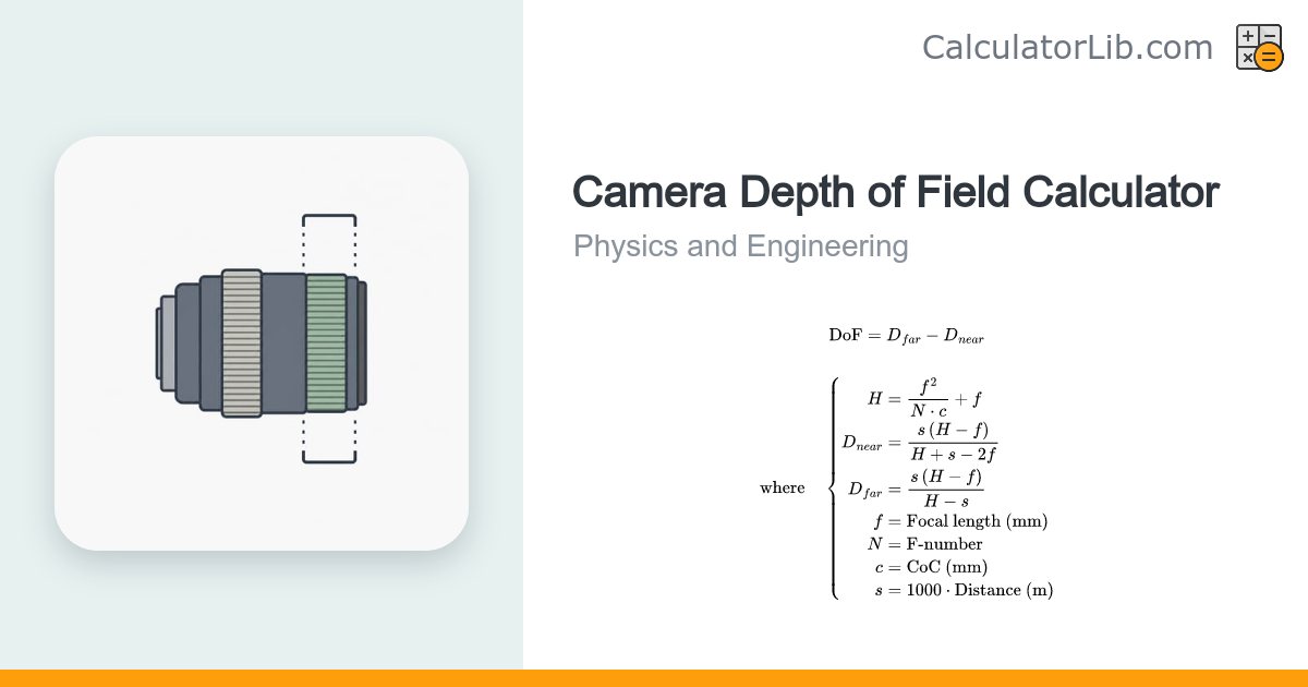 Depth of Field (DoF) Calculator for Camera Lenses - CalculatorLib