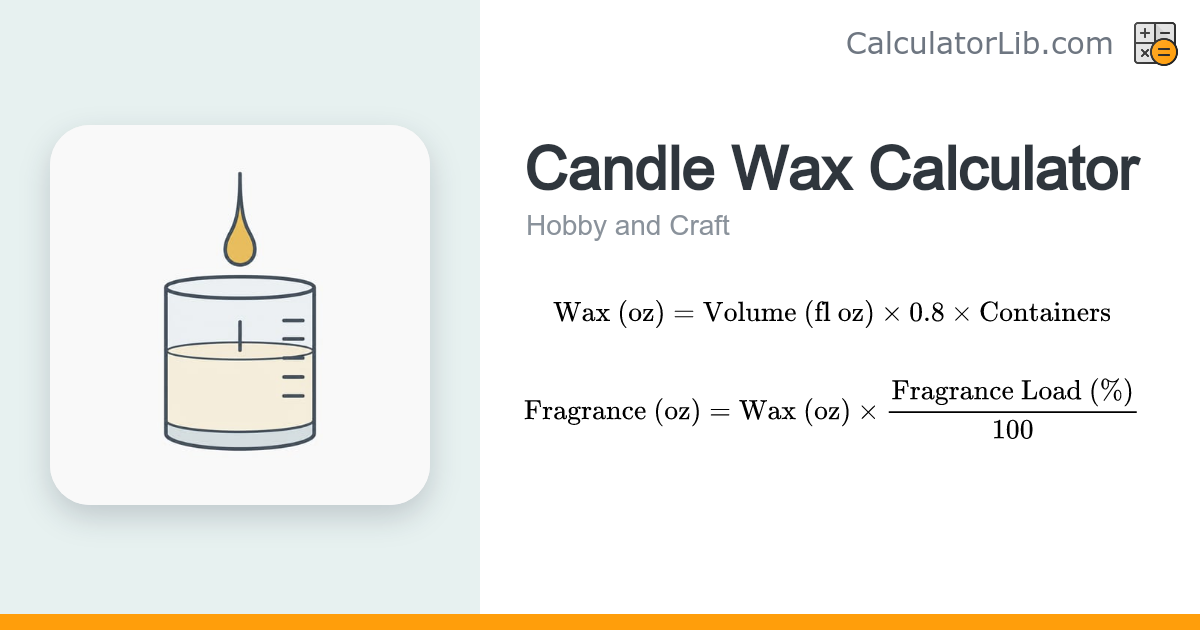 Candle Wax Calculator — Wax & Fragrance Needed - CalculatorLib