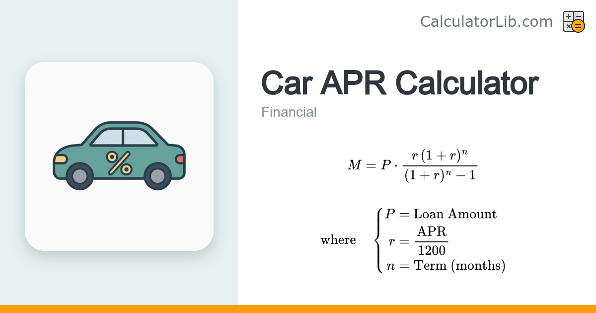 Car APR Calculator - CalculatorLib