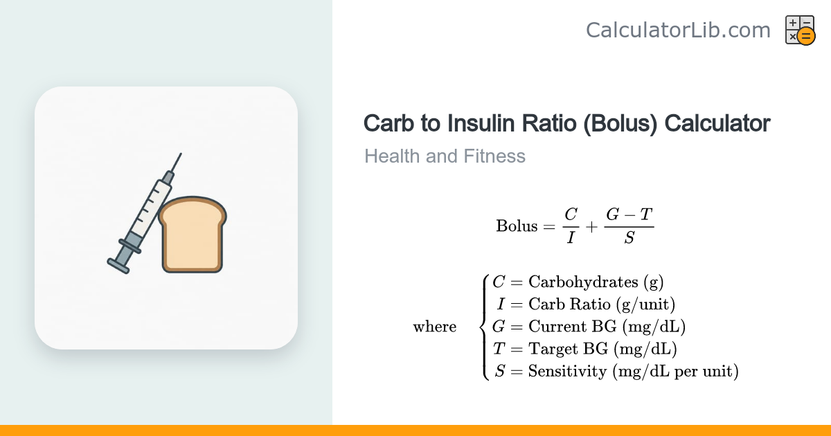 Carb to Insulin Ratio (Bolus) Calculator - CalculatorLib