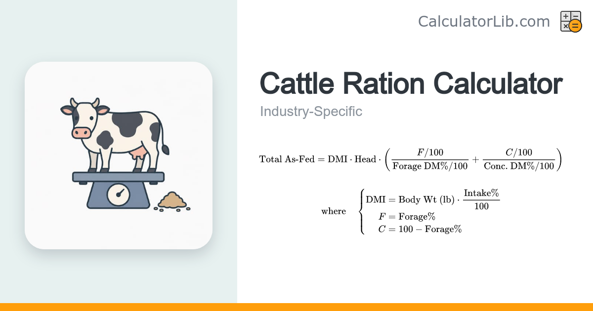 Cattle Ration Calculator | Daily Feed by Body Weight - CalculatorLib