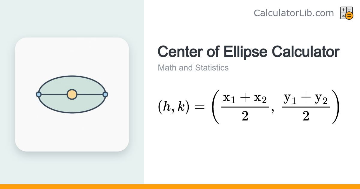 Center of Ellipse Calculator — Find (h, k) - CalculatorLib