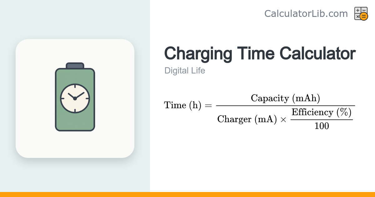 Battery Charging Time Calculator (mAh & mA) - CalculatorLib