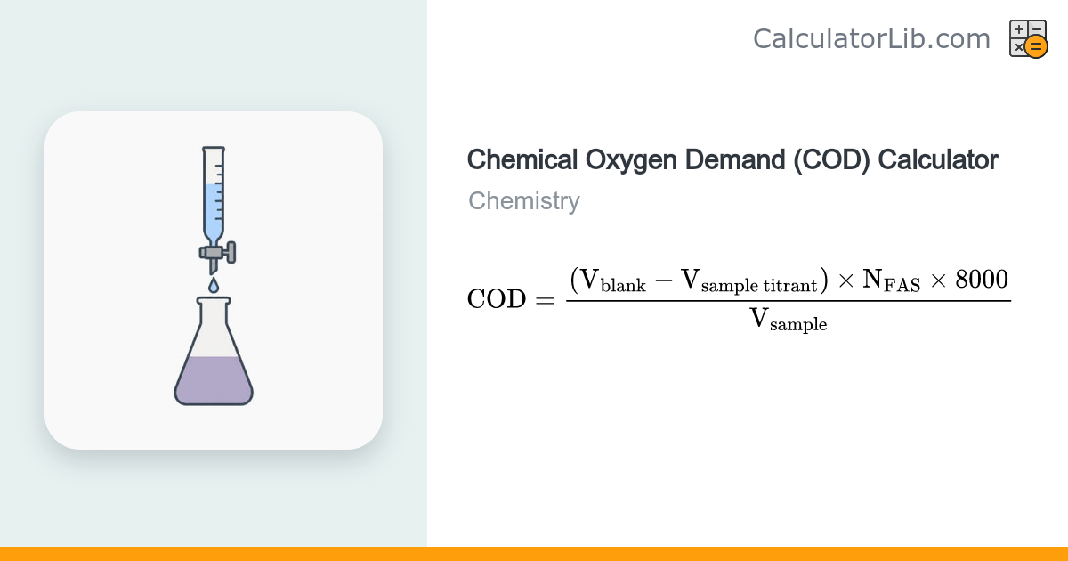 Chemical Oxygen Demand (COD) Calculator - CalculatorLib
