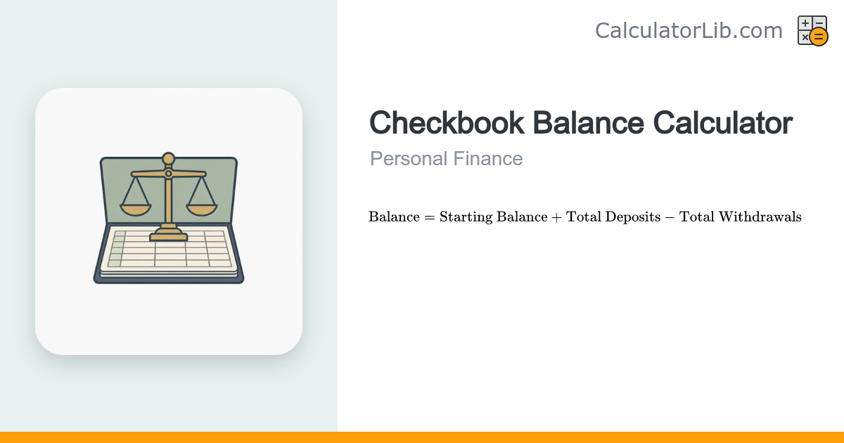 Checkbook Balance Calculator - Balance Your Account - CalculatorLib