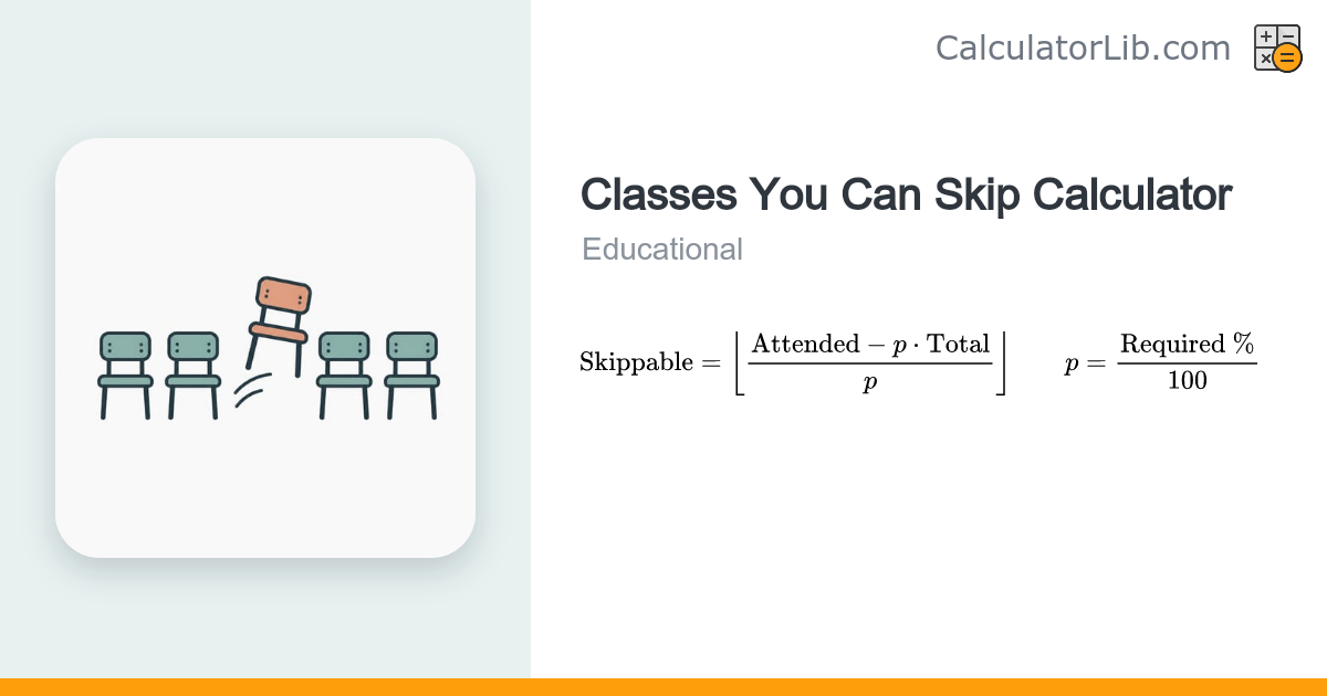 Classes You Can Skip Calculator (Bunk Calculator) - CalculatorLib