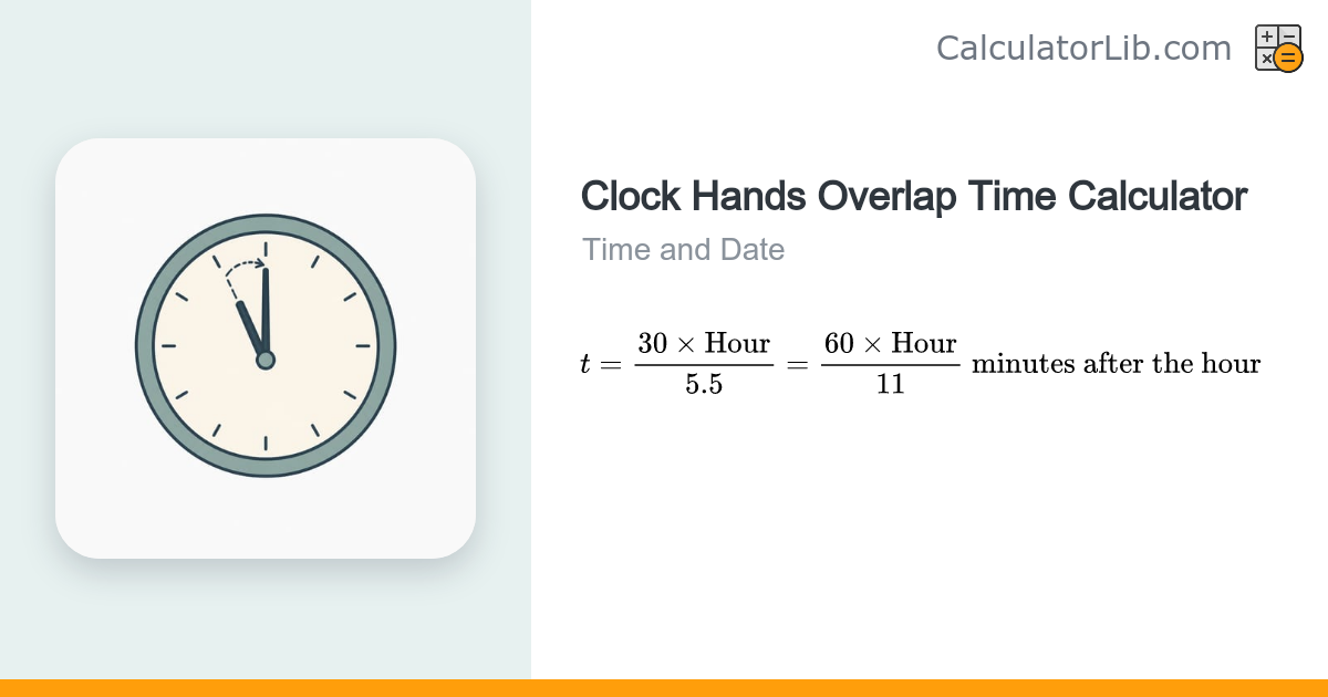Clock Hands Overlap Time Calculator (Coincidence) - CalculatorLib