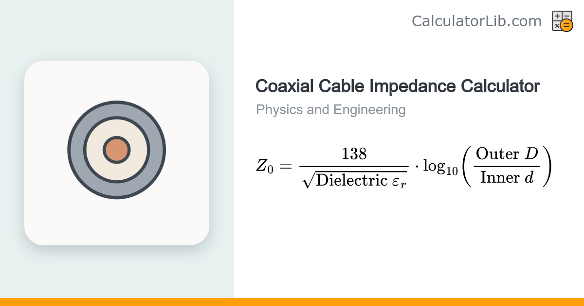 Coaxial Cable Impedance Calculator (Z₀) - CalculatorLib