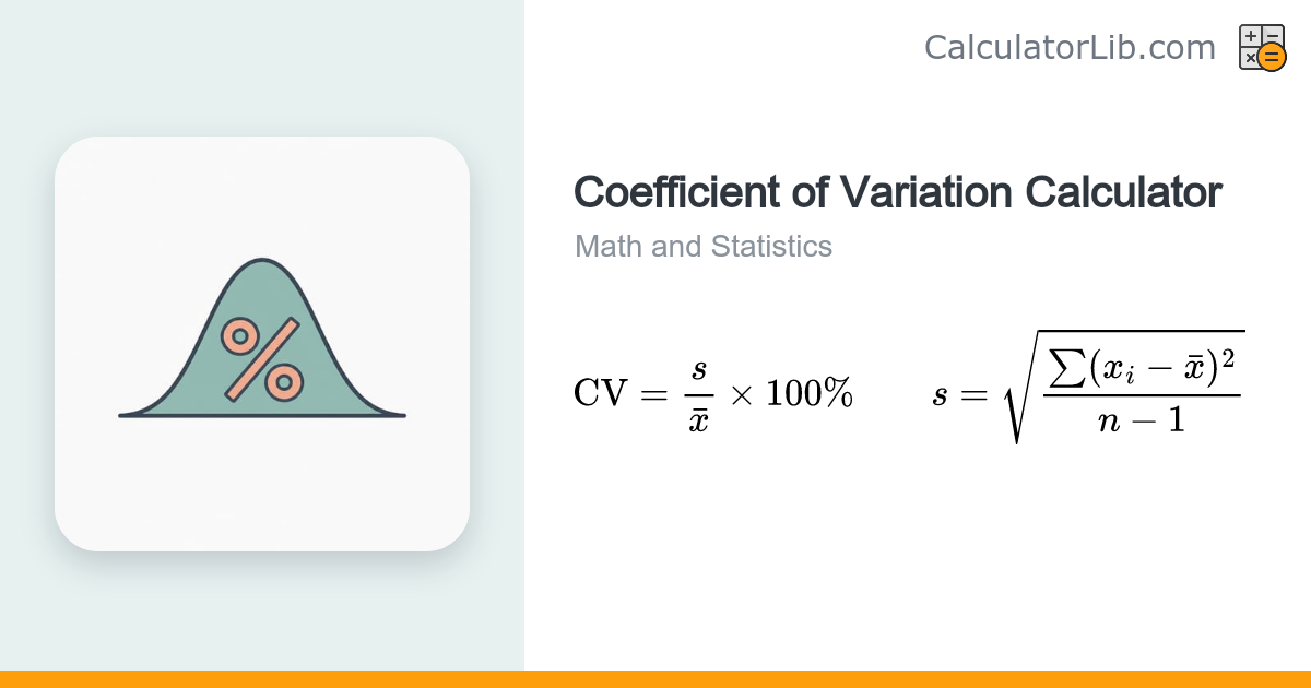 Coefficient of Variation Calculator (CV %) - CalculatorLib