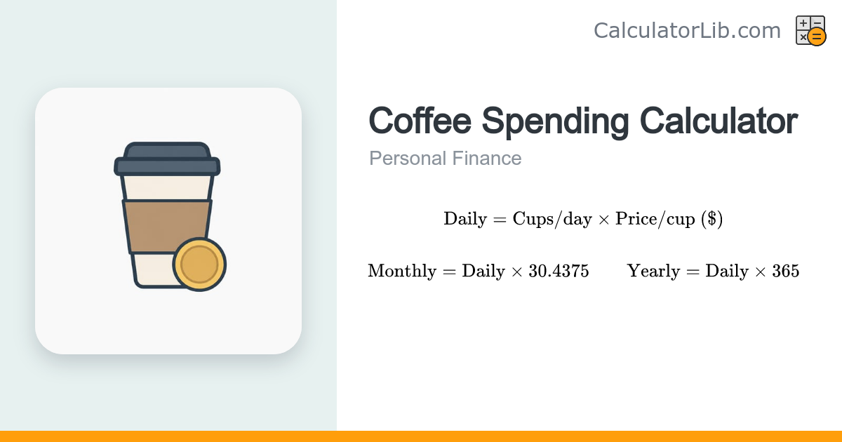 Coffee Cost Calculator — Daily, Monthly & Yearly Spend - CalculatorLib