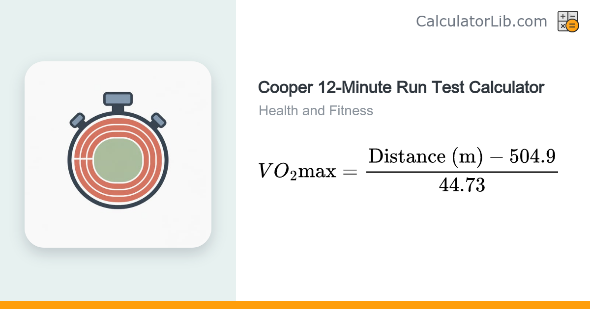 Cooper 12-Minute Run Test Calculator (VO2 Max) - CalculatorLib