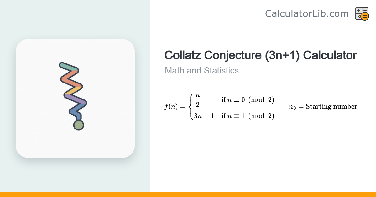 Collatz Conjecture (3n+1) Calculator - CalculatorLib