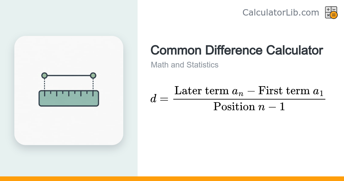 Common Difference Calculator — Find d in an Arithmetic Sequence ...