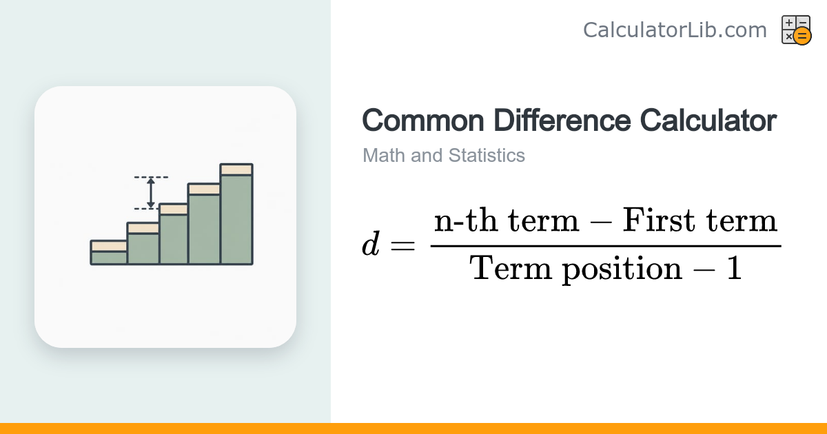 Common Difference Calculator (Arithmetic Sequence) - CalculatorLib