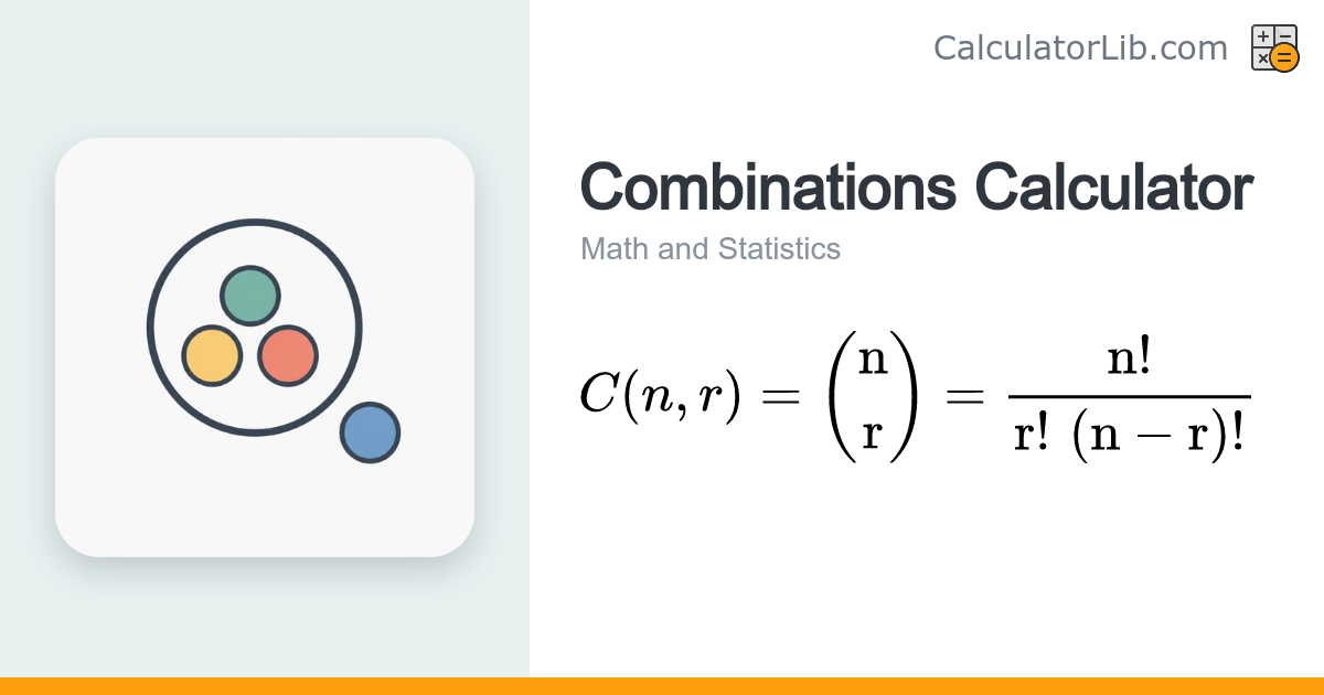 Combinations Calculator – Calculate n choose r (nCr) - CalculatorLib