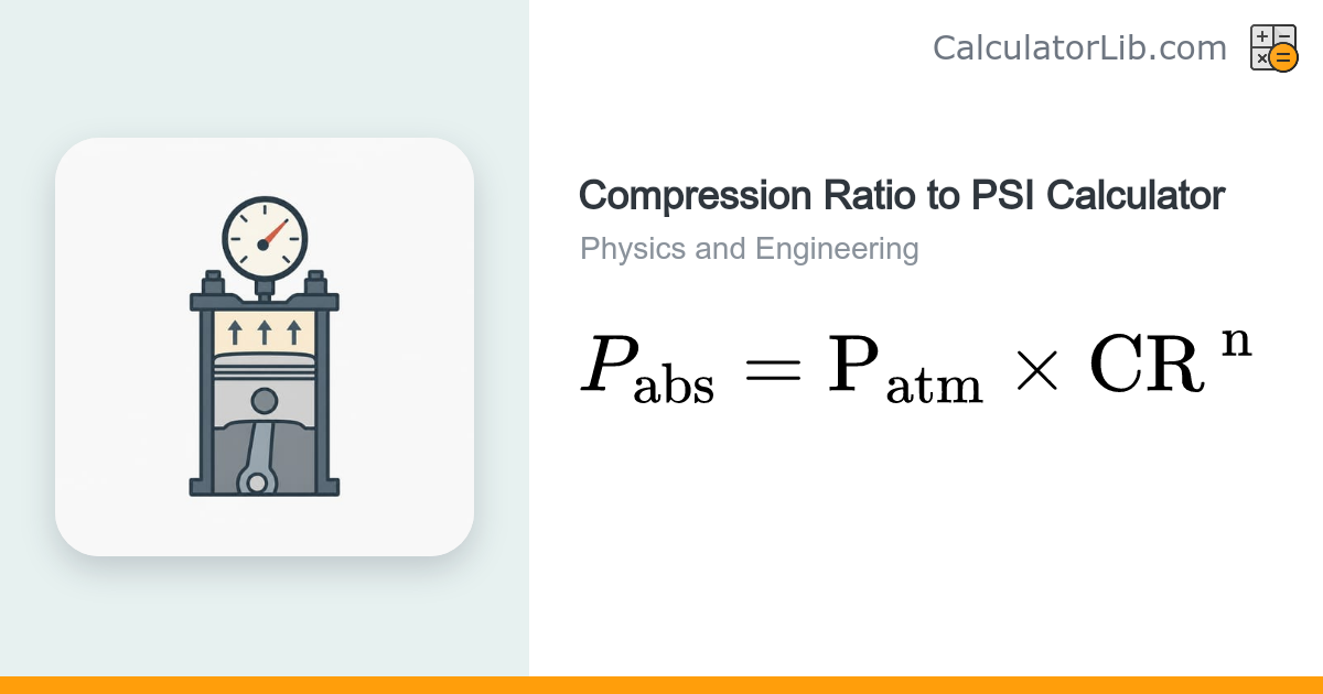 Compression Ratio to PSI Calculator — Cylinder Pressure - CalculatorLib