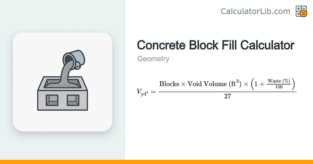 Concrete Block Fill Calculator | Cubic Feet & Yards - CalculatorLib