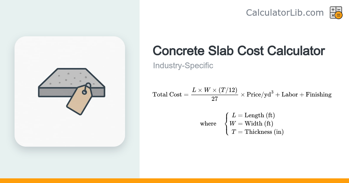 Concrete Slab Cost Calculator - Estimate Pour Price - CalculatorLib