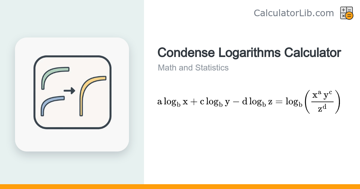 Condense Logarithms Calculator (Combine into Single Log) - CalculatorLib