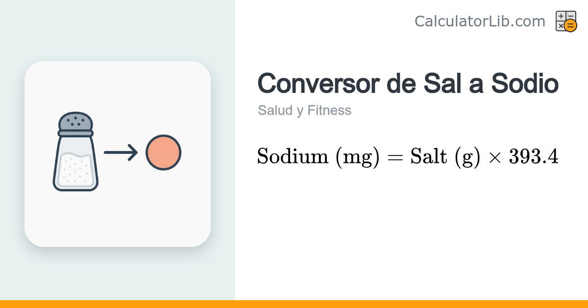 Conversor de Sal a Sodio | Calculadora Online - CalculatorLib