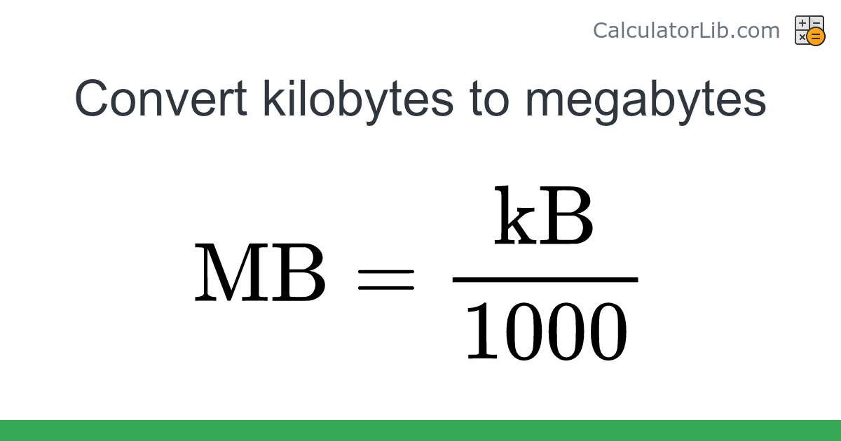 Kilobytes → Megabytes converter (kB to MB) - Digital Converter ...