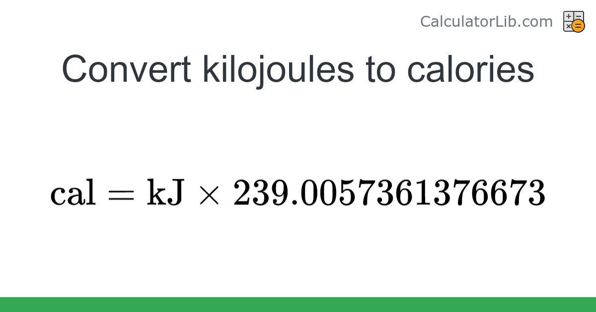 Kilojoules → Calories converter (kJ to cal) - Energy Converter ...