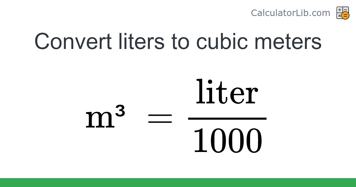 Liters → Cubic meters converter (liter to m³) - Volume Converter ...