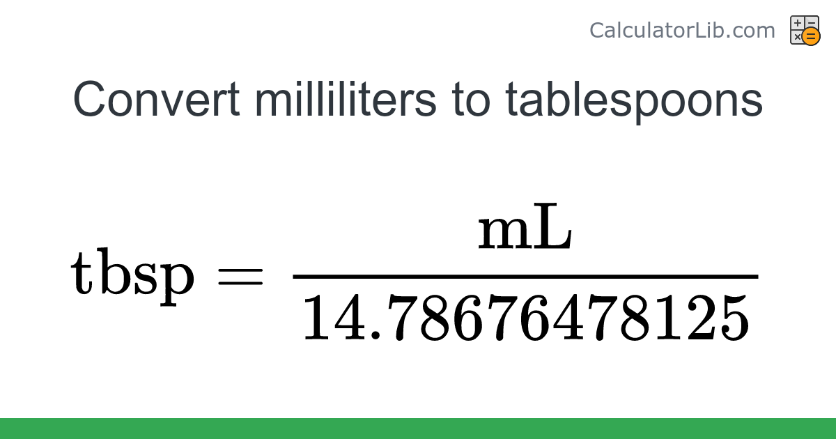 Milliliters → Tablespoons converter (mL to tbsp) - Volume Converter ...