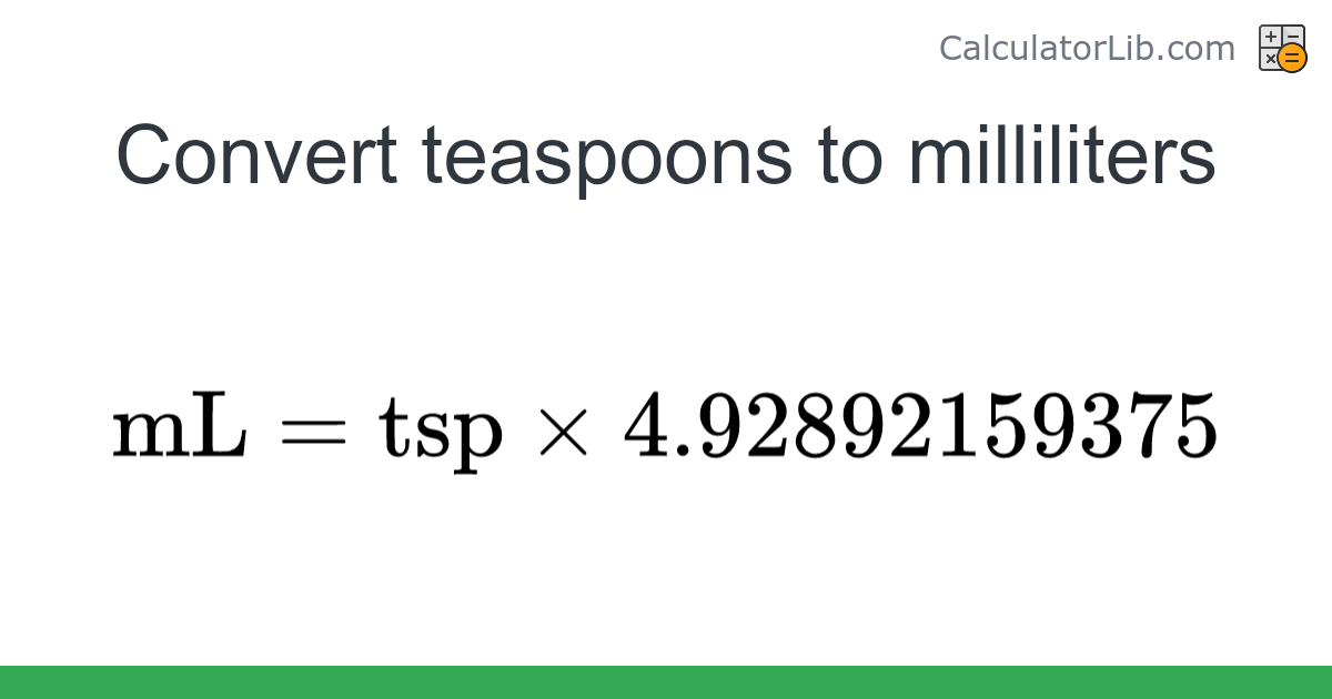 Teaspoons → Milliliters converter (tsp to mL) - Volume Converter ...