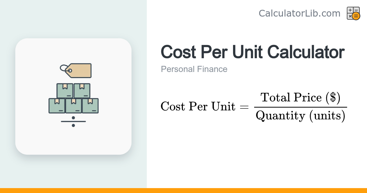 Cost Per Unit (Unit Price) Calculator - CalculatorLib