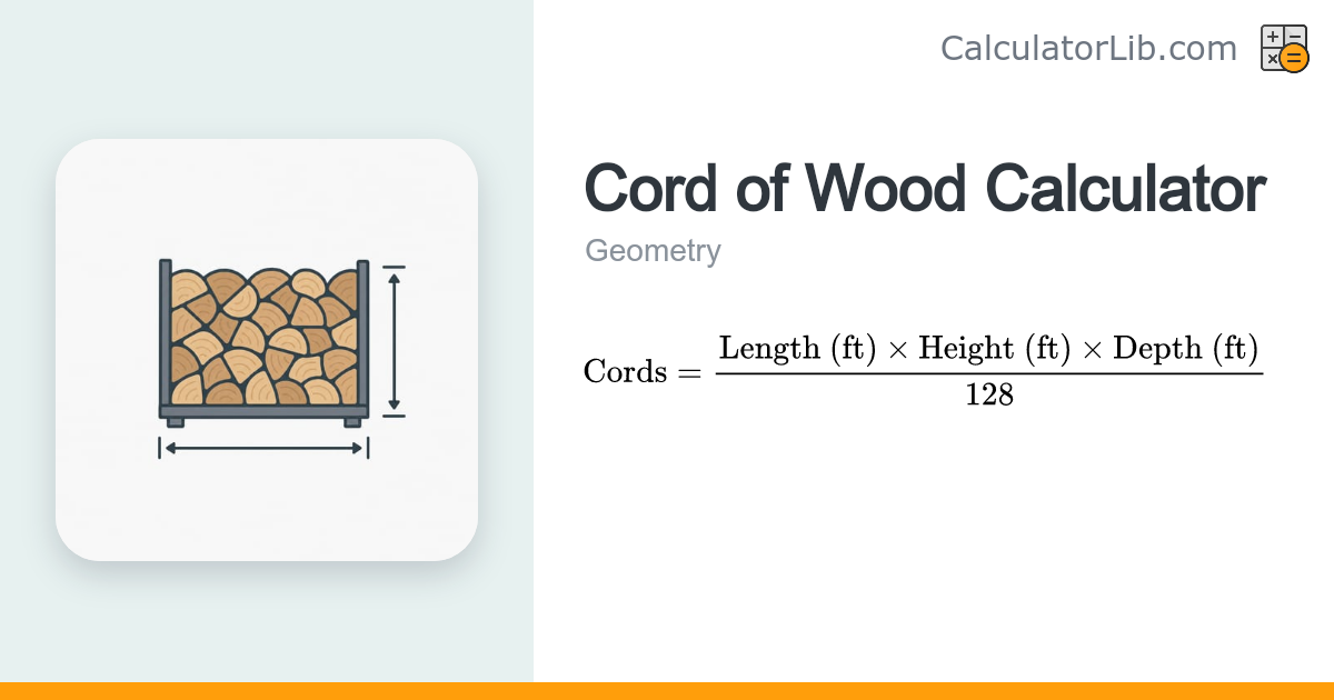 Cord of Wood Calculator - Firewood Cords from Stack Size - CalculatorLib