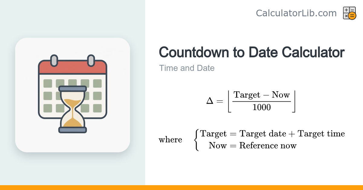 Countdown to Date Calculator — Days, Hours, Minutes - CalculatorLib