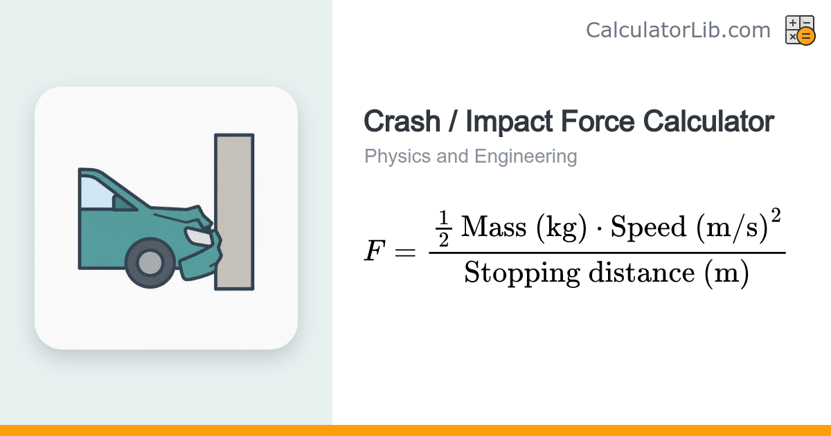 Crash / Impact Force Calculator — Collision Force - CalculatorLib