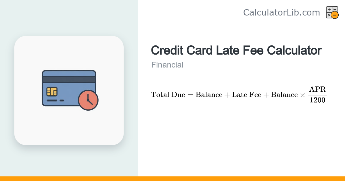 Credit Card Late Fee Calculator | Total Amount Due - CalculatorLib