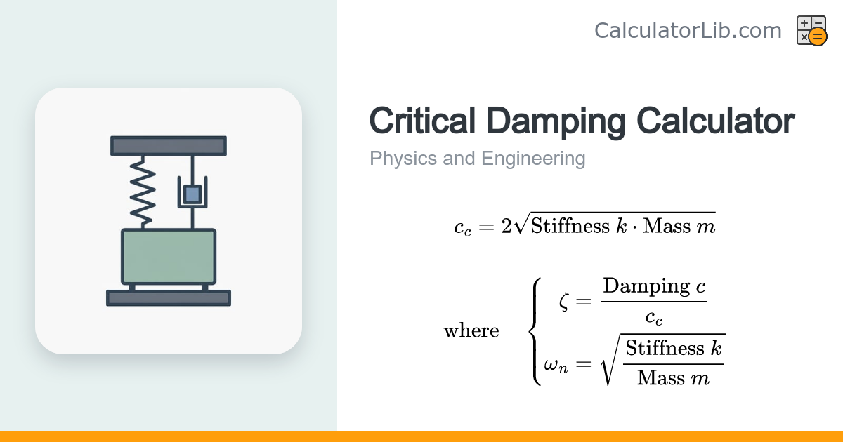 Critical Damping Calculator | Damping Coefficient & Ratio - CalculatorLib
