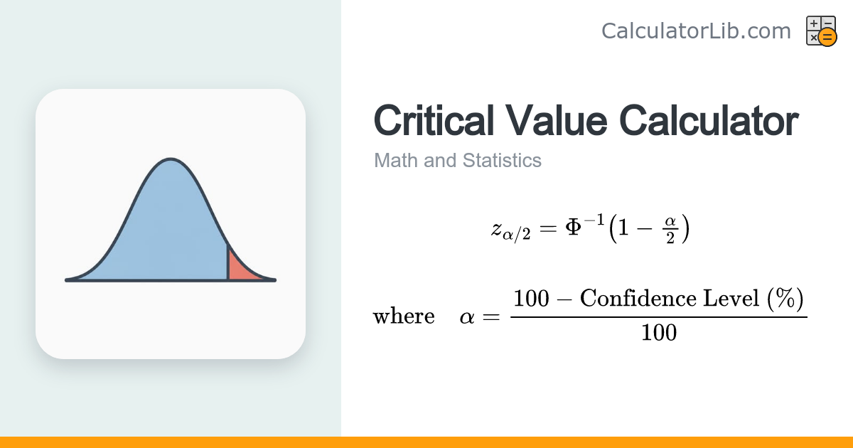 Critical Value Calculator - CalculatorLib