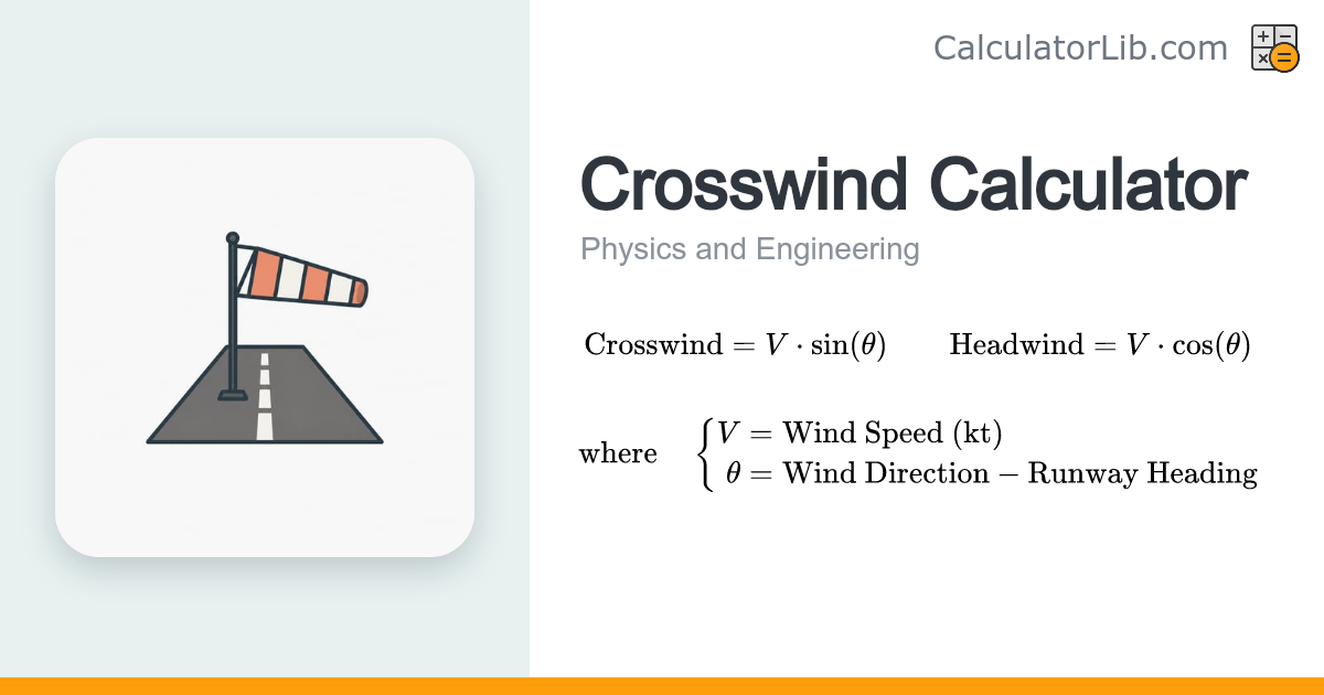 Crosswind Calculator – Crosswind and Headwind Components - CalculatorLib