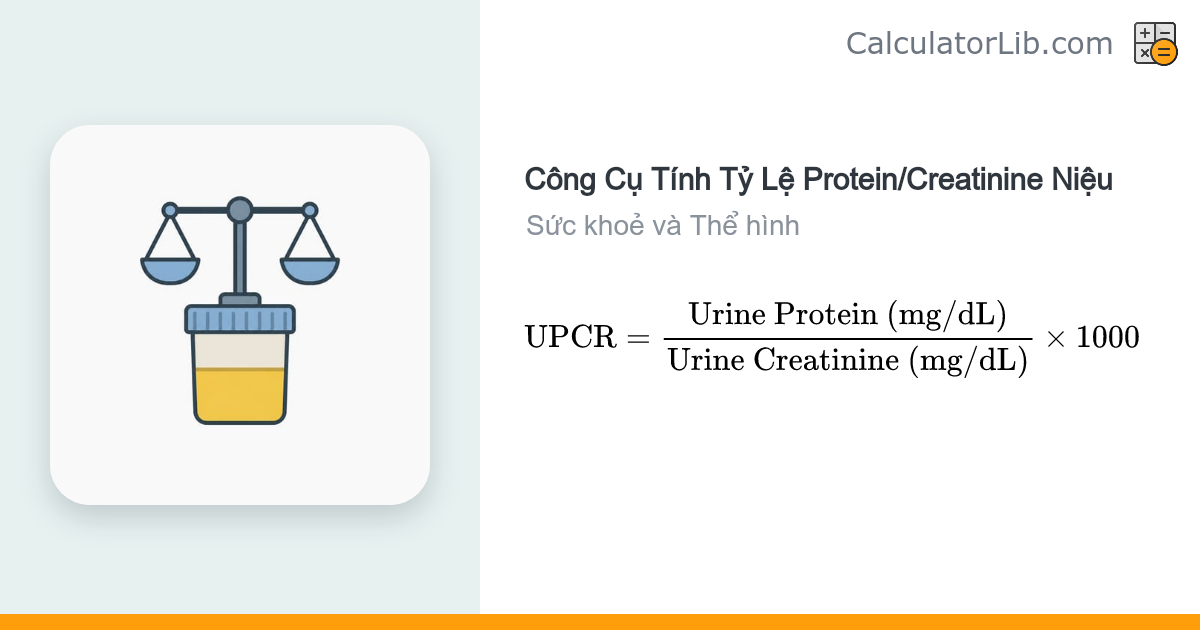 Công Cụ Tính Tỷ Lệ Protein/Creatinine Niệu (UPCR) - CalculatorLib