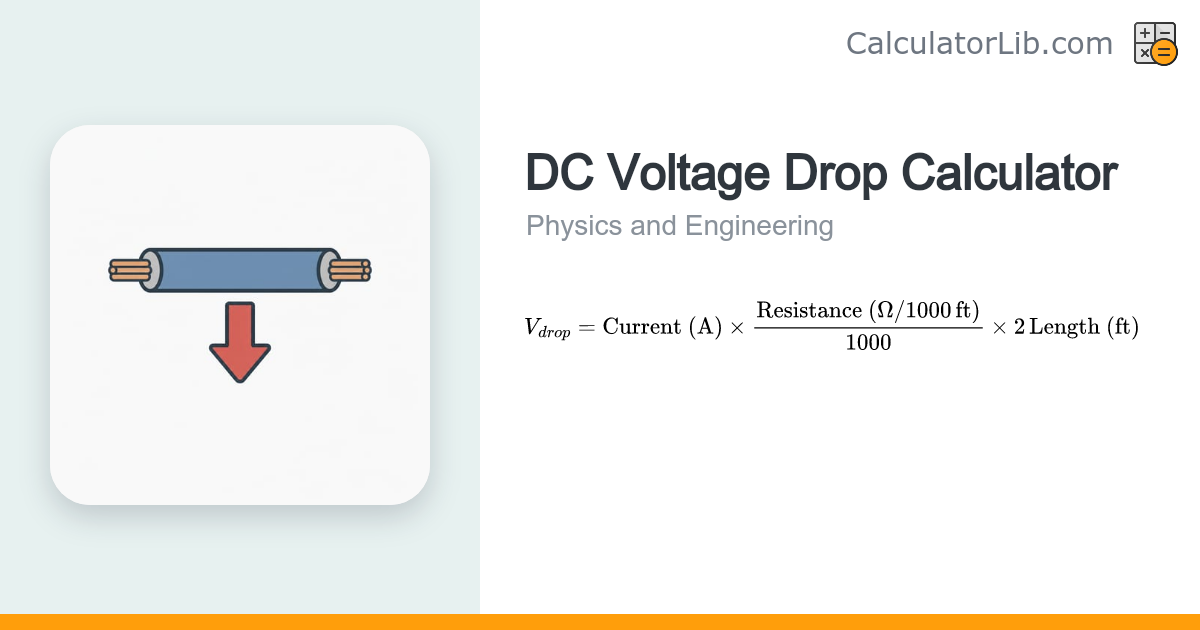 DC Voltage Drop Calculator | Wire Volt Drop - CalculatorLib
