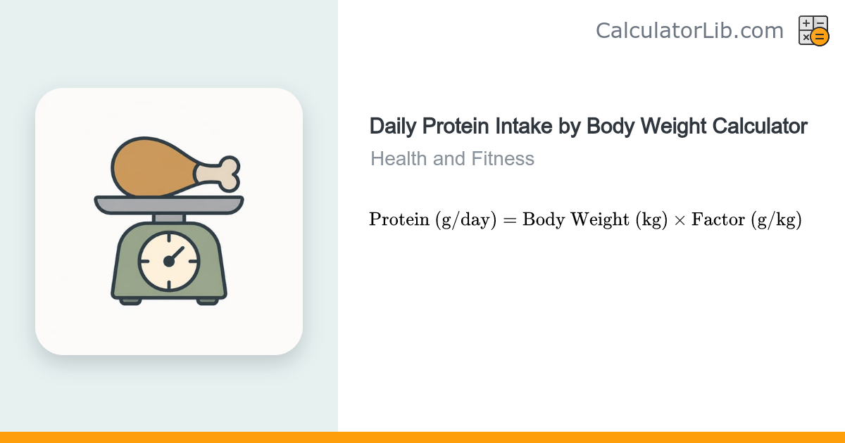 Daily Protein Intake by Body Weight Calculator - CalculatorLib