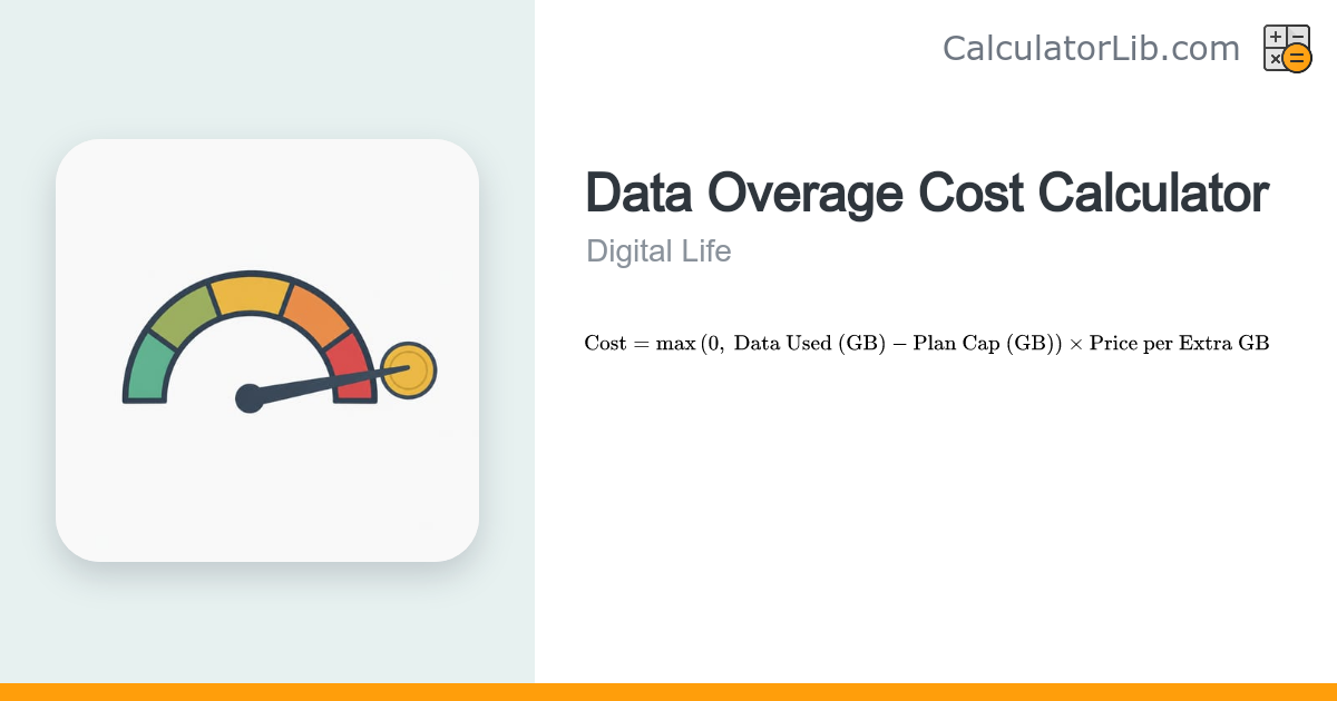 Data Overage Cost Calculator — Extra Charges Estimator - CalculatorLib