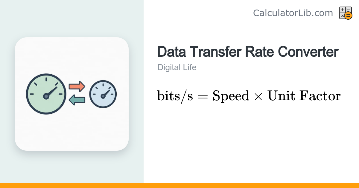 Data Transfer Rate Converter - bps, Mbps, MB/s - CalculatorLib