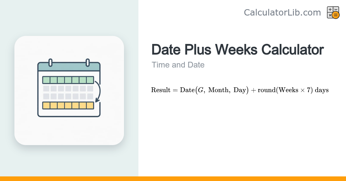 Date Plus Weeks Calculator (Add/Subtract Weeks) - CalculatorLib