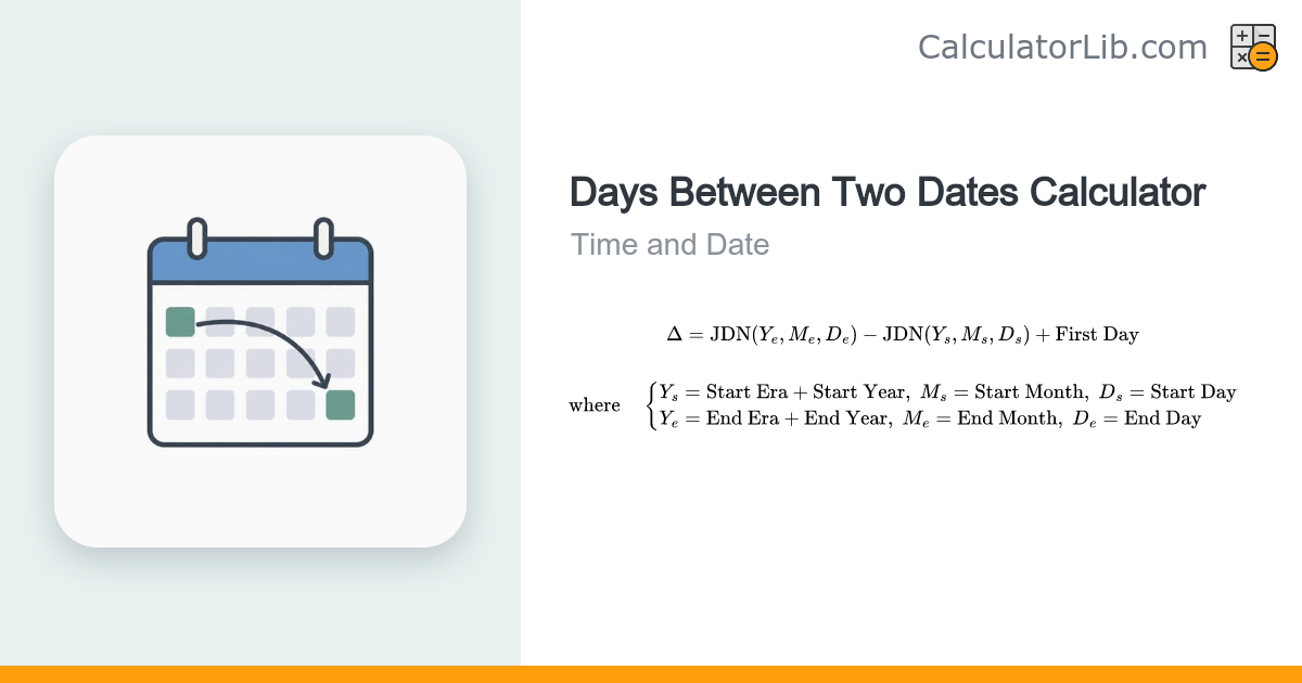 Days Between Two Dates Calculator (Days, Weeks, Months, Years ...