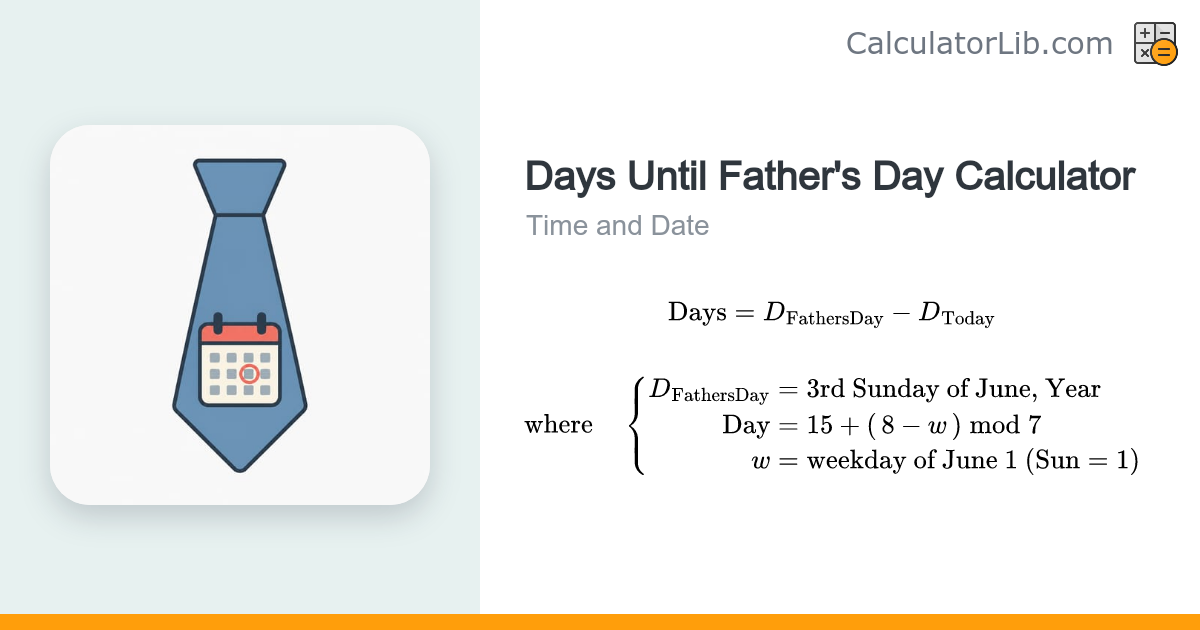 Days Until Father's Day Calculator — Countdown (3rd Sunday in June ...