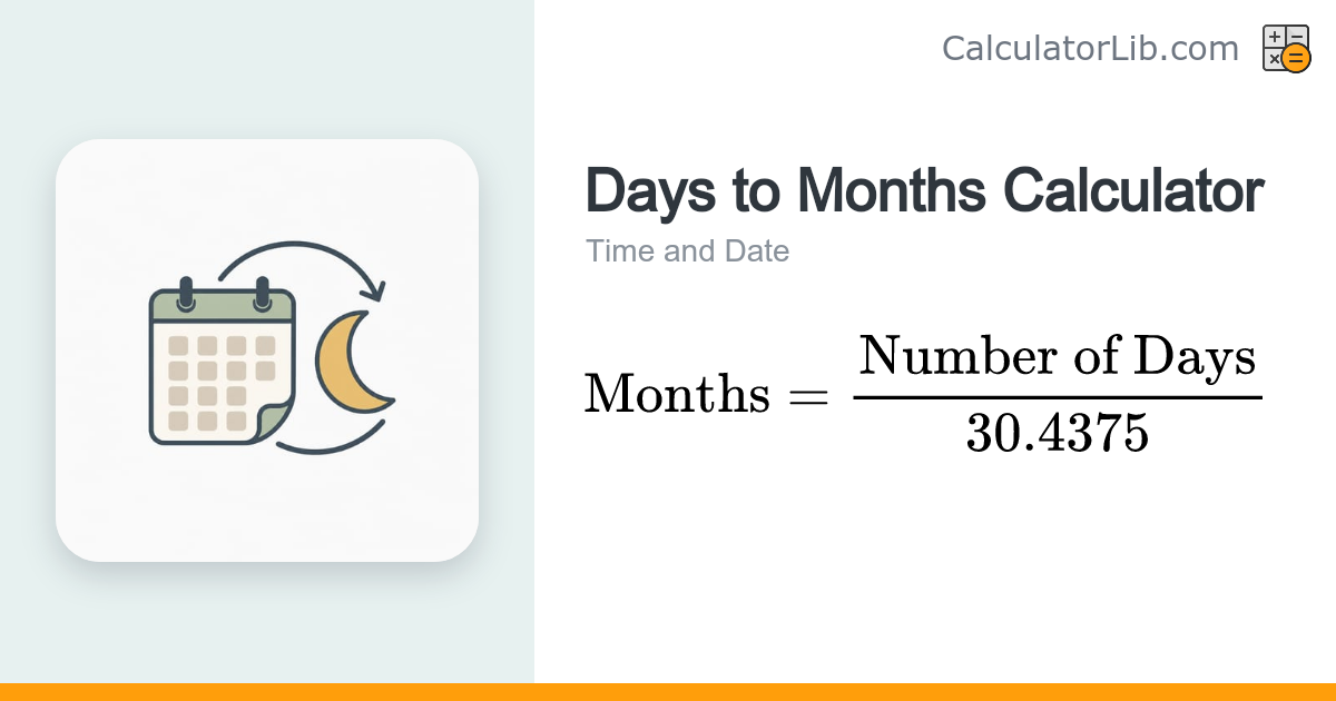 Days to Months Calculator — Convert Days into Months - CalculatorLib